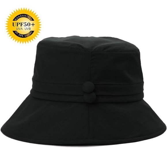 Siggi Womens Bucket Cord Sun Summer Beach Hat with Narrow Brim, Black - Picture 2 of 14